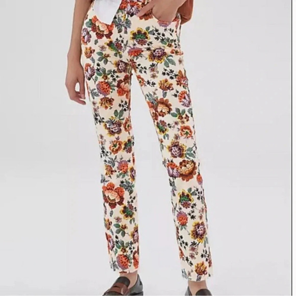 Anthropologie Pilcro The Cigarette Slim Straight Floral Jeans - Picture 2 of 9